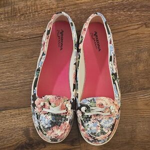 Arizona Jean Company Floral Loafers with Pink Insole